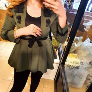 women's casual Fashion Long Sleeved V Neck Belt Blouse